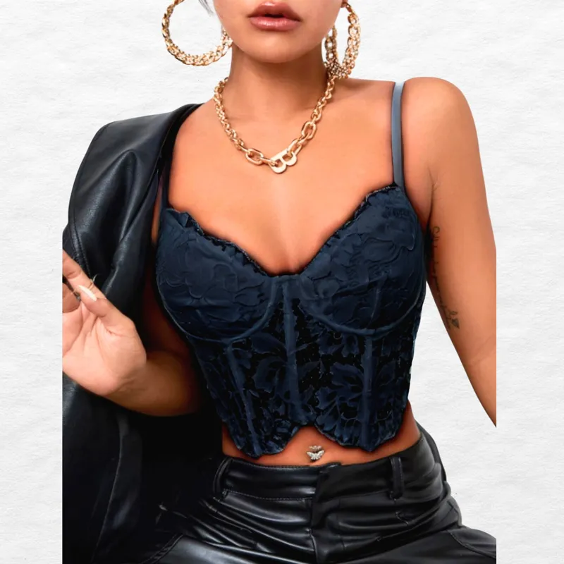 MPROPIA - Top Tirantes Mujer Corsét Sujetador Sexy Encaje Moda 9004