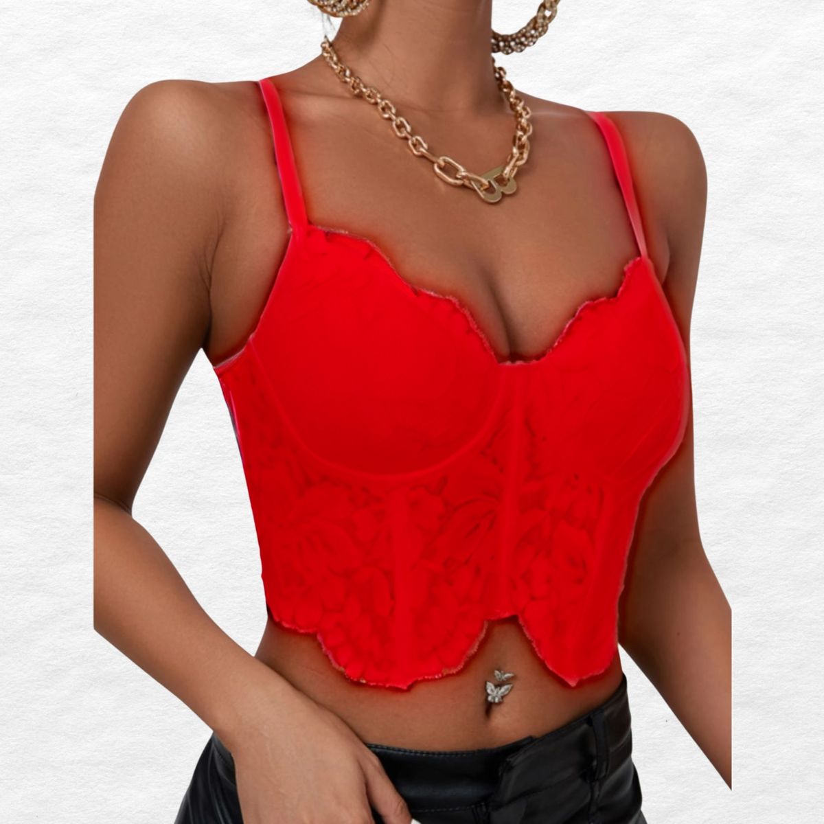 LIKE SHOP - Top Tirantes Mujer Corsét Sujetador Sexy Encaje Moda 9004