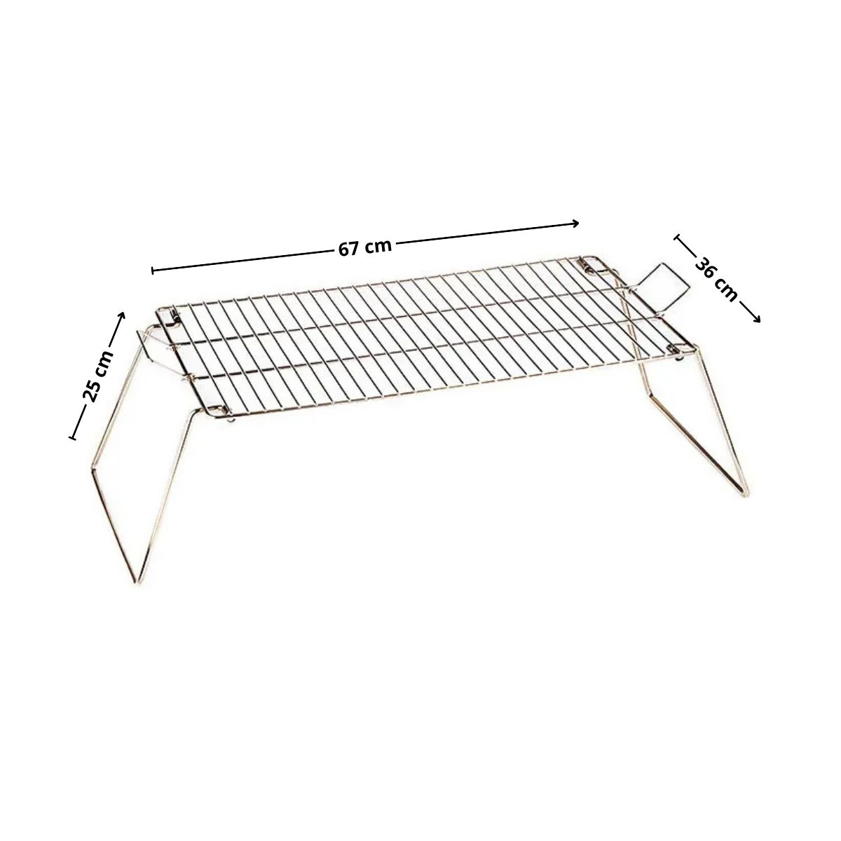 GENERICO - Parrilla de camping para asado 67x36x25 cm Bighouse