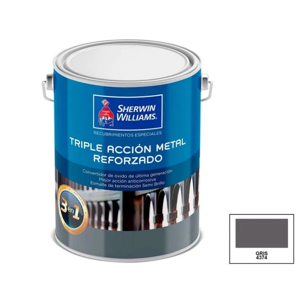 SHERWIN WILLIAMS - Esmalte sintetico galon triple accion gris Sherwin Williams