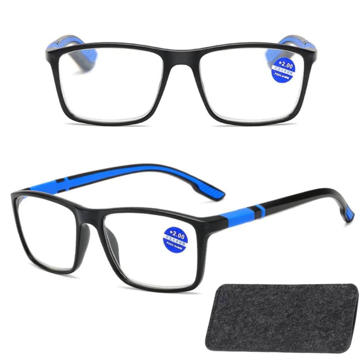 JM - Lente Óptico 2.50 Cool Azul Presbicia De Lectura Anteojos Graduados