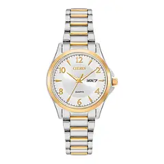 CITIZEN - RELOJ EQ0595-55A QUARTZ PLATEADO DORADO MUJER