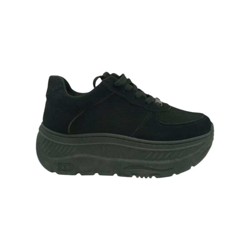 HERIEL Zapatilla Negra Gamuza Plataforma