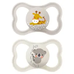 MAM - 2 Chupetes Air con Caja Esterilizadora 6m+ Gris Mate
