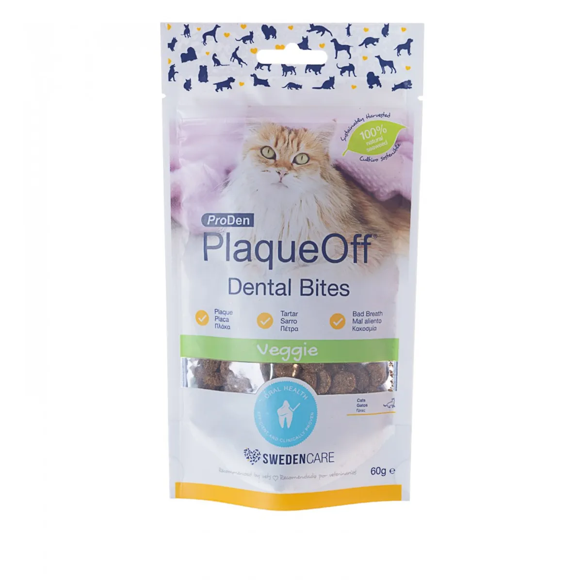 SUNIPET - PlaqueOff Dental Bites Gatos 60 gr