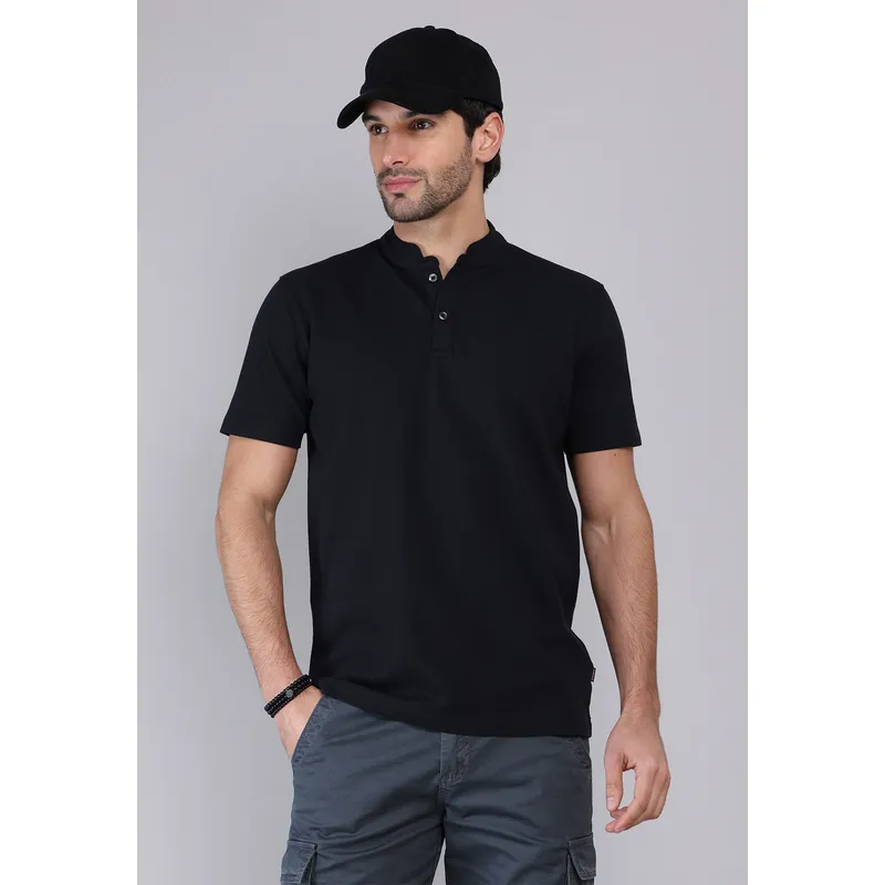 SOVIET - Polera Pique Cuello Mao Soviet SOVIET