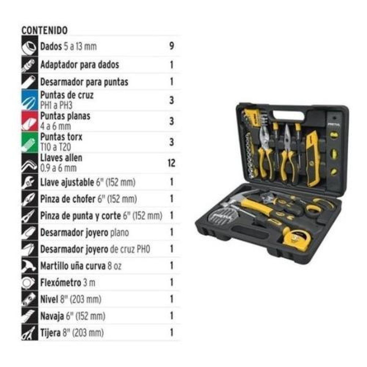 TRUPER - Set De Herramientas Comfort Grip 42 Piezas Pretul