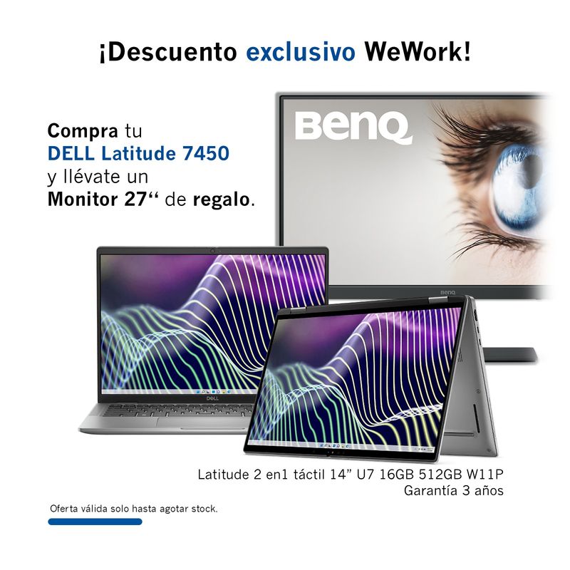 DELL - Notebook 2 en 1 Dell Latitude 7450 14″ Ultra 7 16GB 512GB SSD + Monitor 27
