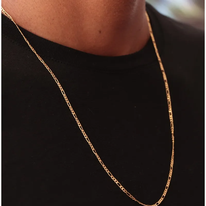 GENERICO - Cadena tejido crtier delgada oro laminado 18k
