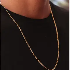 GENERICO - Cadena tejido crtier delgada oro laminado 18k