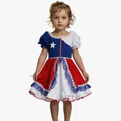 UTILISIMO - Vestido Huasa Niña Bandera Chilena Fiestas Patrias