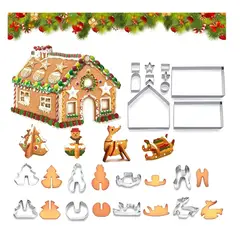 GENERICO - Molde Casa Galleta Navidad Cortadores De Galletas Navidad 3d