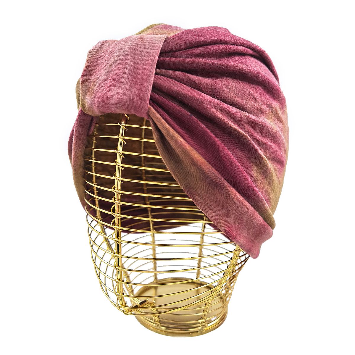 SANTIAGO PELUCAS - Turbante estampado Burdeo Café