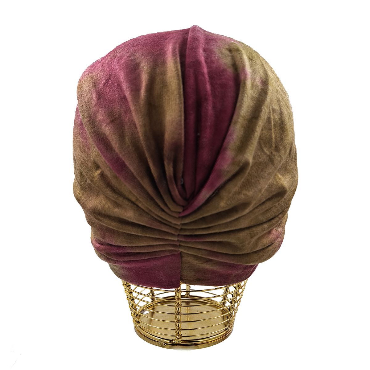 SANTIAGO PELUCAS - Turbante estampado Burdeo Café