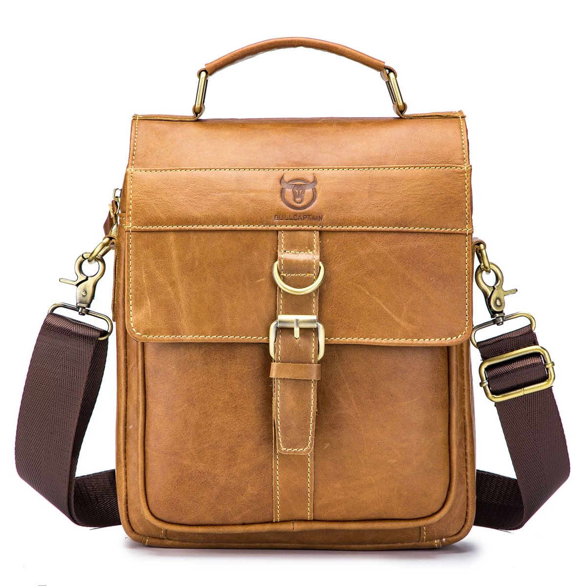 TRAVELWORLD - Bolso de cuero hombro Bullcaptain modelo Djb 302 tablet