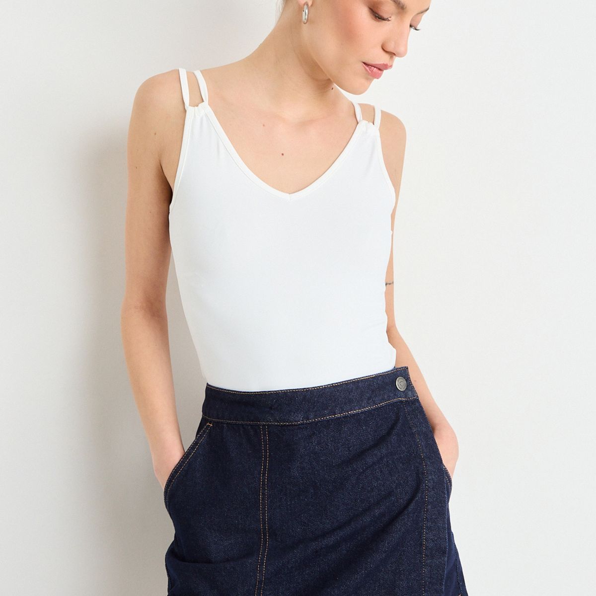 IO - Polera Sin Mangas Mujer Crudo Io