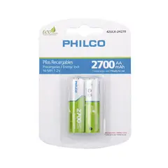 PHILCO - Pilas Pre-Cargadas Blister 2 Pilas Aa 2700 Mah Ultra