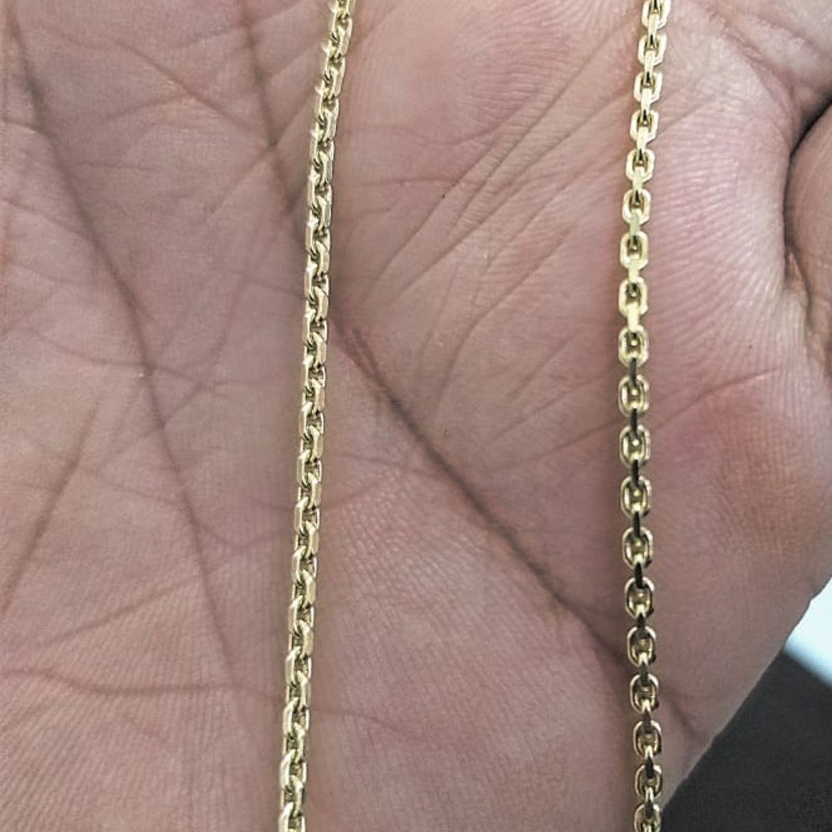 GENERICO - Cadena tejido aros delgada oro laminado 18k