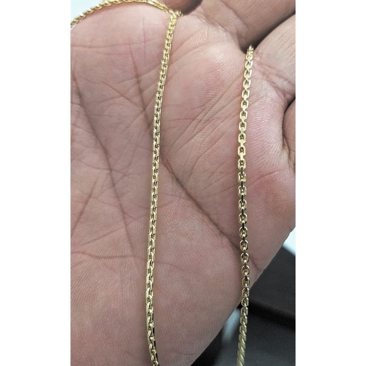 GENERICO - Cadena tejido aros delgada oro laminado 18k