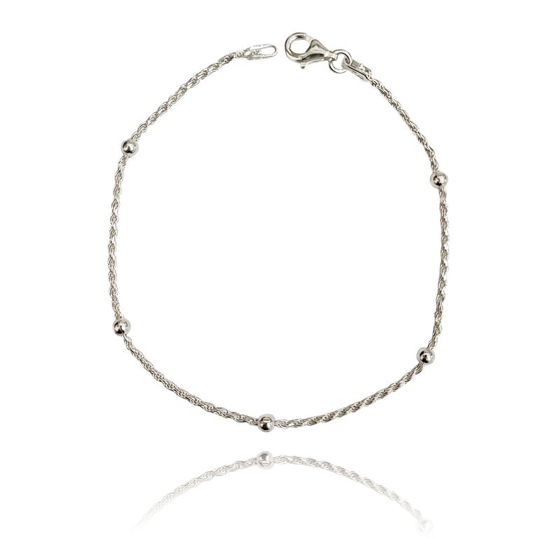 Pulsera Turbillon Bola Plata Fina 925 Plateado TALLA UNICA