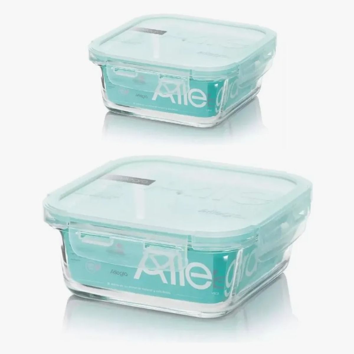 ALLEGRA - Pack 2 Contenedores Herméticos Vidrio (740+380 Ml)