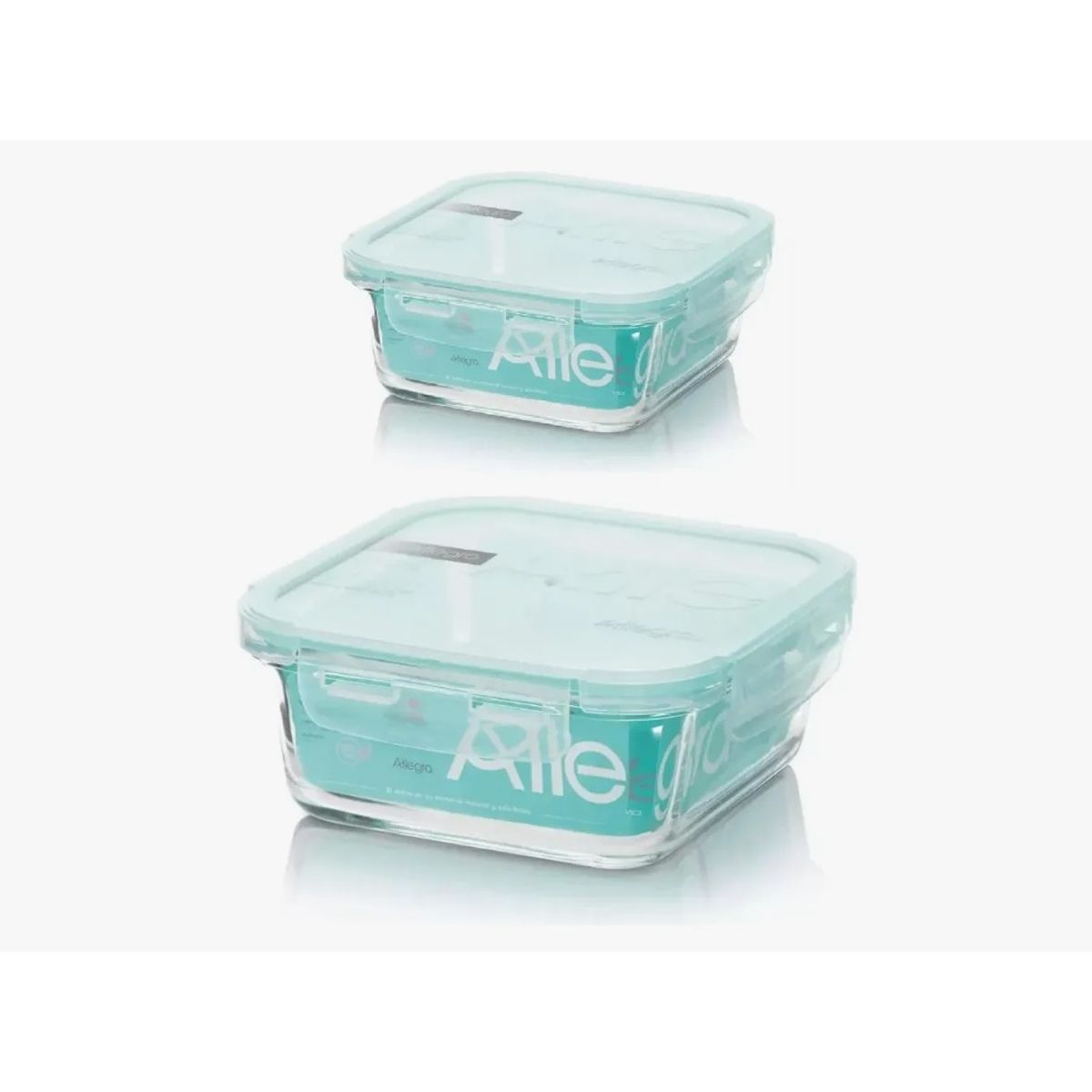 ALLEGRA - Pack 2 Contenedores Herméticos Vidrio (740+380 Ml)
