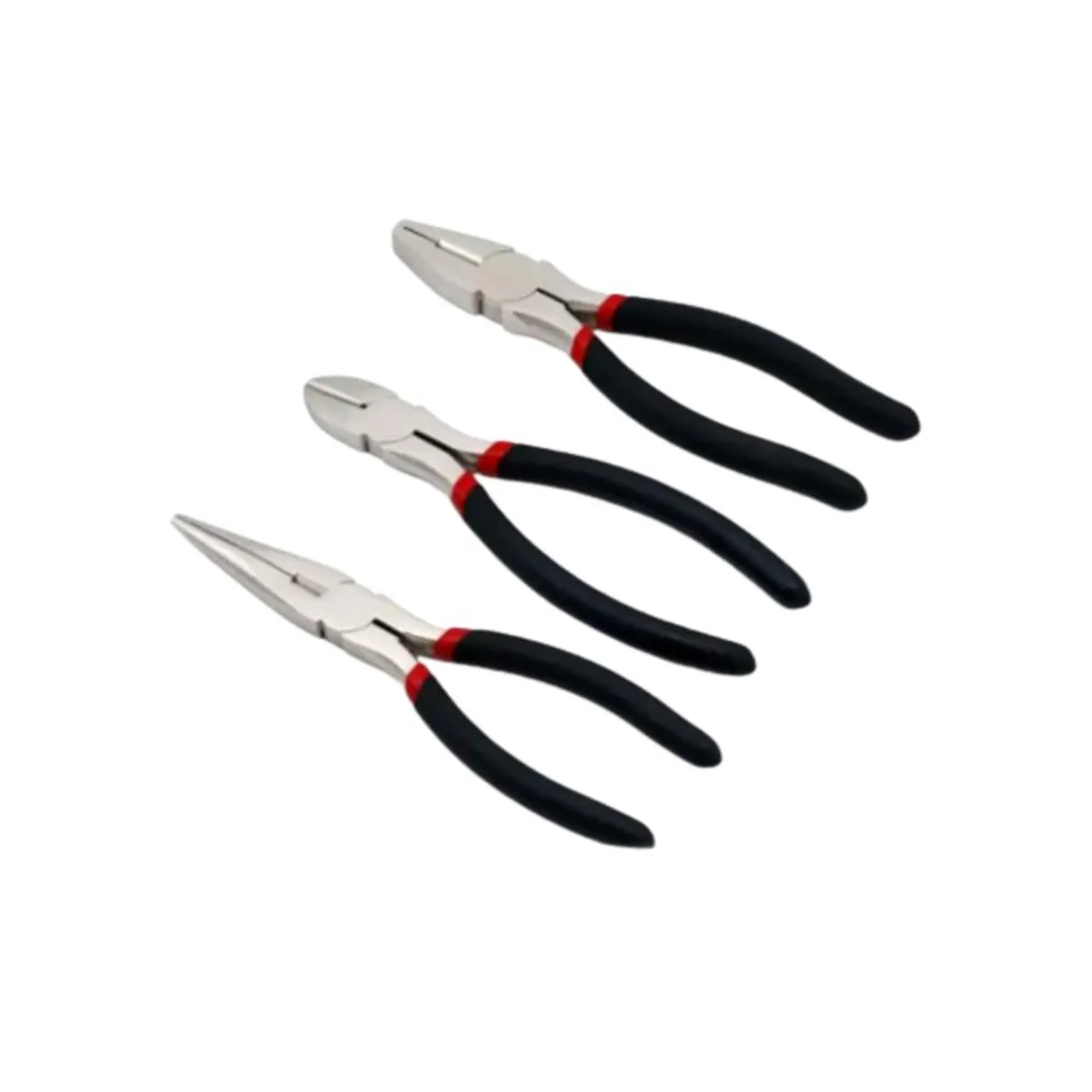 TACTIX - Set De Alicates 3 Piezas Universal Punta Corte Recubiertos Onsite