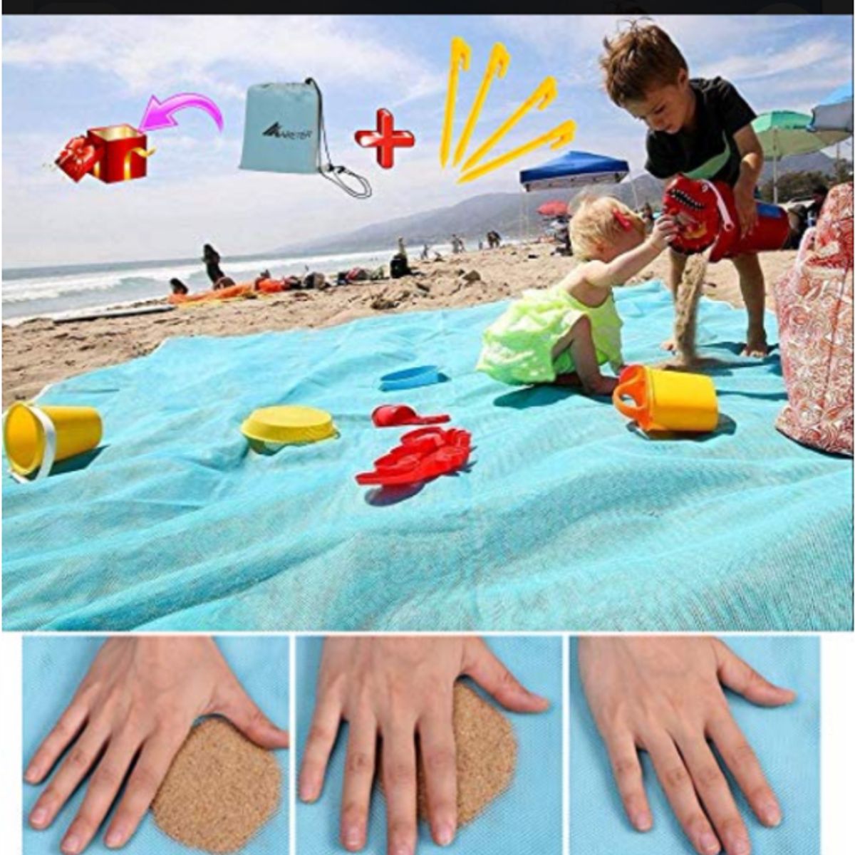 GENERICO - Manta Antiarena Para Playa Picnic Camping Impermeable