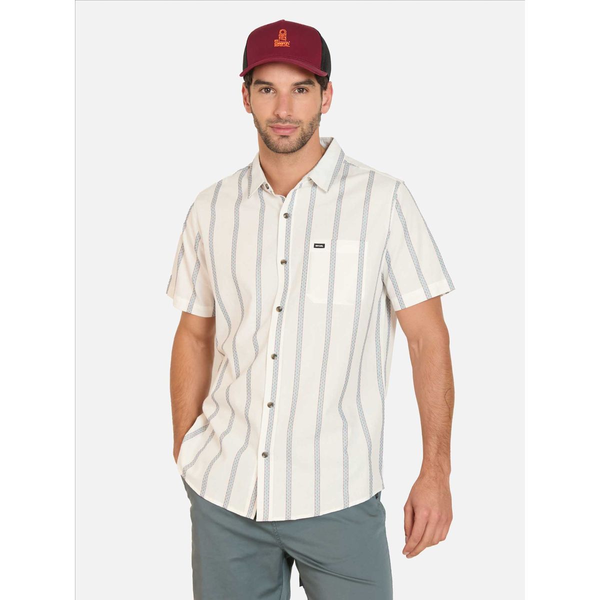 RIP CURL - Camisa MC Wildsurf Multicolor Hombre Rip Curl