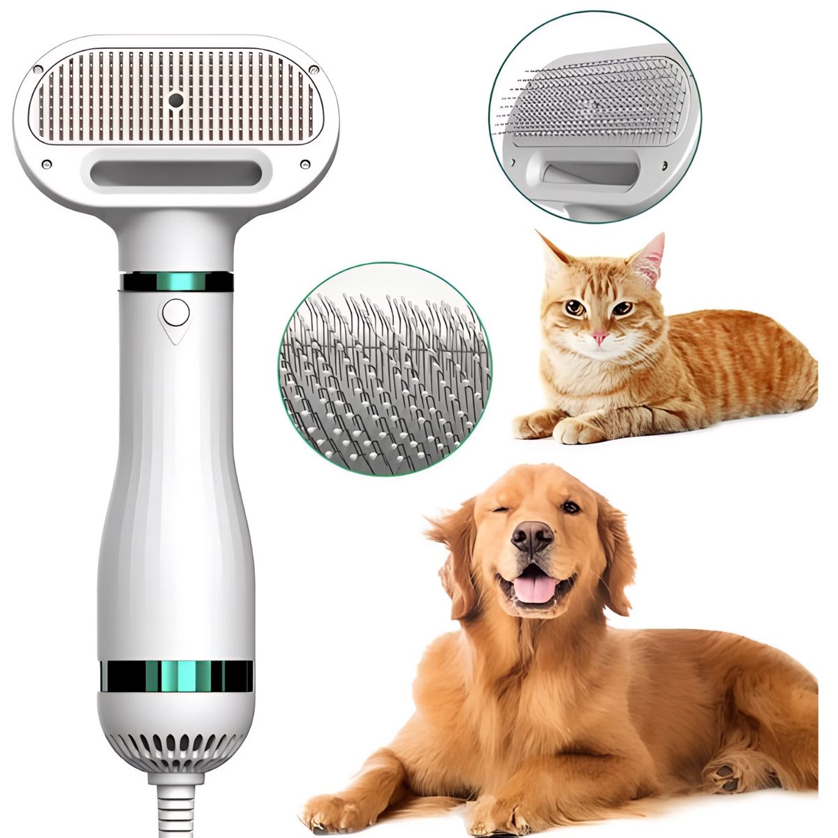 MOVI - Cepillo y Secador de Pelo de mascotas 2 en 1