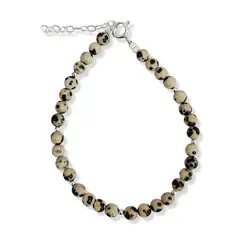 ANDREA - Pulsera Jaspe Dálmata Plata Fina 925