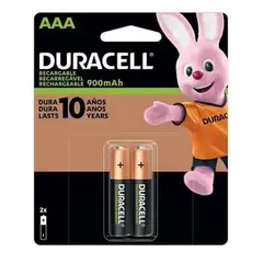 DURACELL - Pila Recargable AAA 2 Unidades 900 Mah
