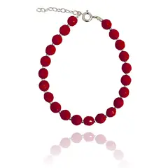 COGGIOLA - Pulsera Ágata Reconstituida Facetada Bolas Plata Fina 925