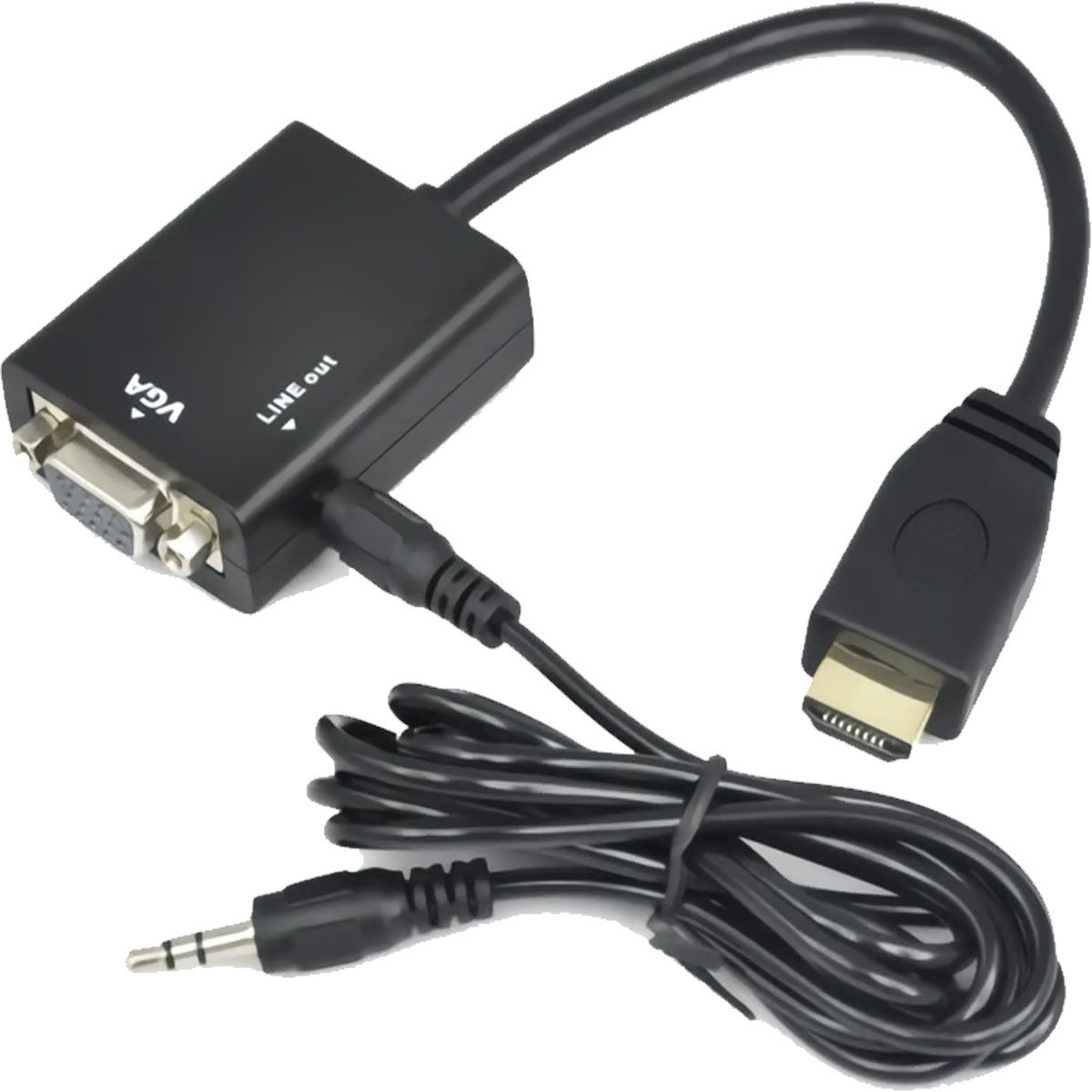 GENERICO - CONVERSOR DE VIDEO HDMI A VGA + AUDIO 1080P
