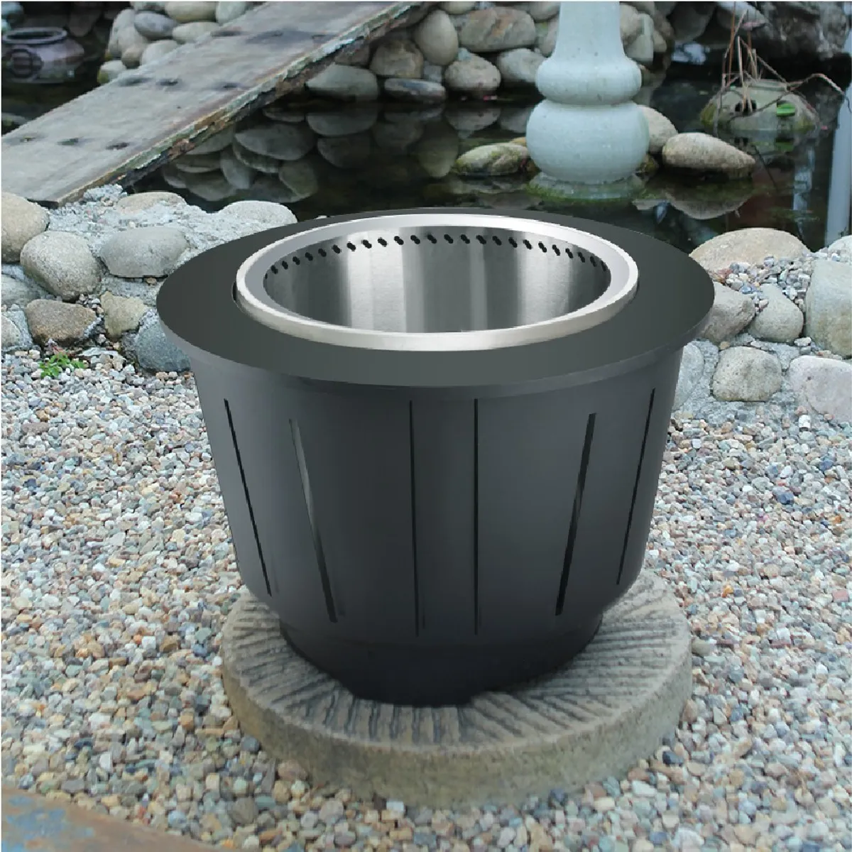 EVERHEAT - Brasero Fire Pit Sin Humo Acero Inoxidable 60 Cm Everheat