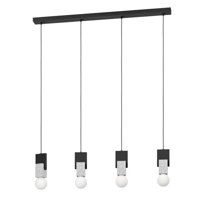 EGLO - Lámpara Colgante Lobatia  Eglo Acero Madera 4x40w Cód.99532