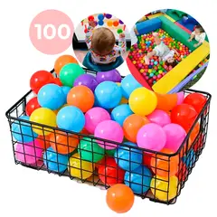 GENERICO - 100 Pelotas Plásticas 5.5cm Colores Para Piscina Corral