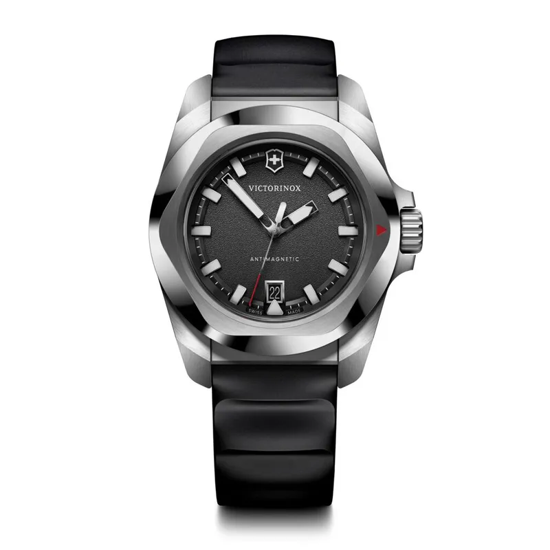 VICTORINOX - Reloj INOX Quartz correa caucho negro Victorinox