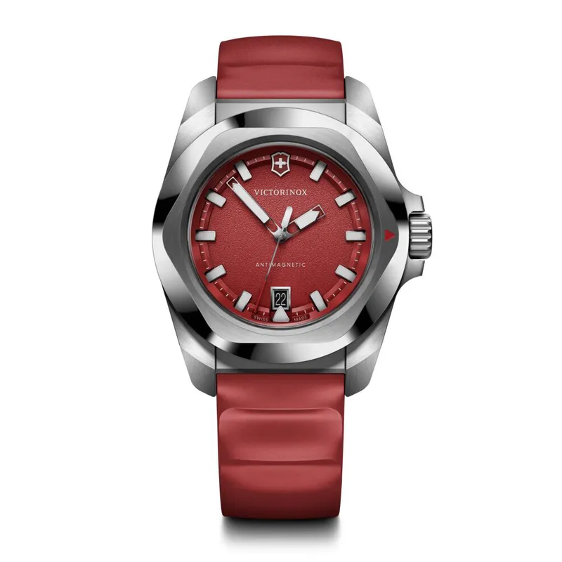 VICTORINOX - Reloj INOX Quartz correa caucho rojo Victorinox
