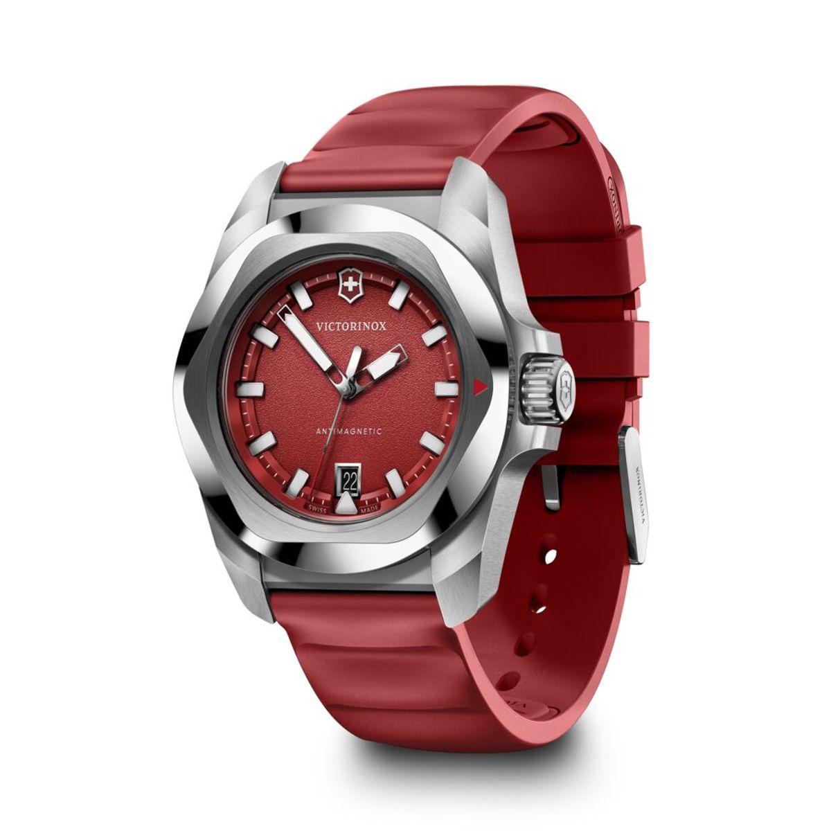 VICTORINOX - Reloj INOX Quartz correa caucho rojo Victorinox