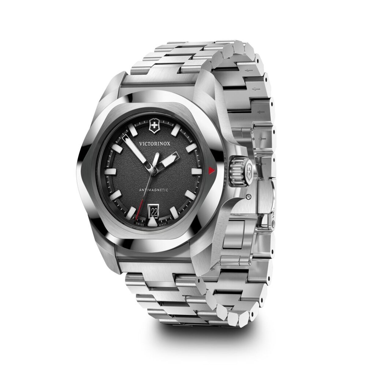 VICTORINOX - Reloj INOX Quartz negro correa acero Victorinox