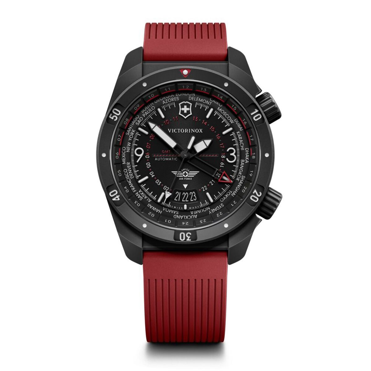 VICTORINOX - Reloj Air Pro Automático correa caucho rojo Victorinox