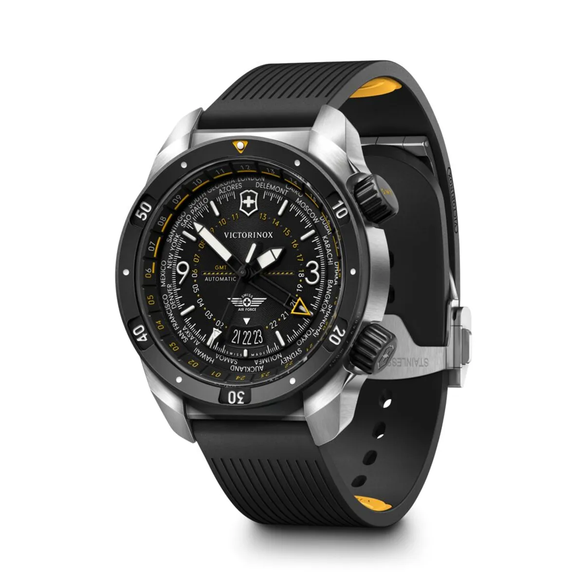 VICTORINOX - Reloj Air Pro Automático correa caucho negro Victorinox