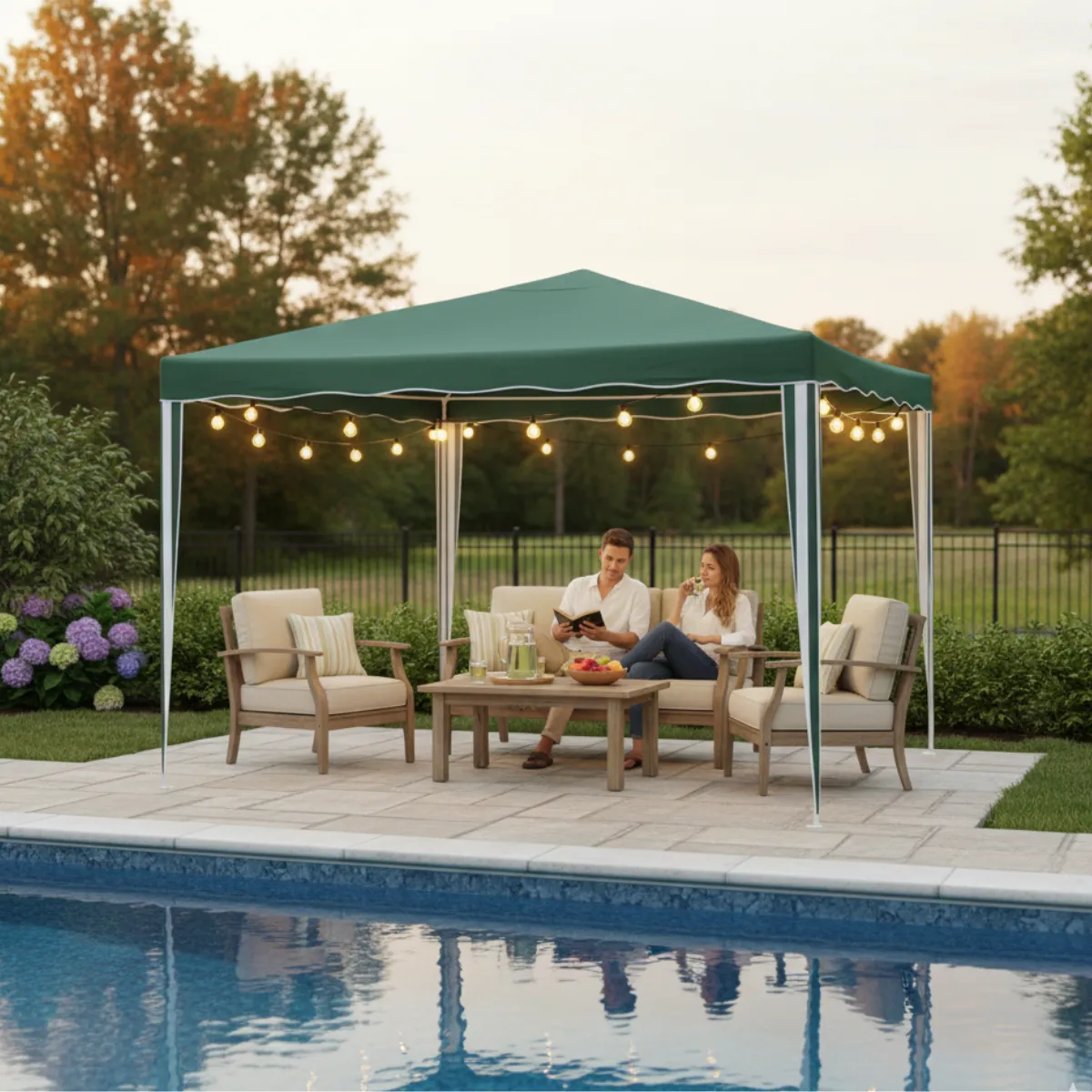 GENERICO - Toldo Verde 3x3x2.6mt Poliéster Bighouse Mimbral