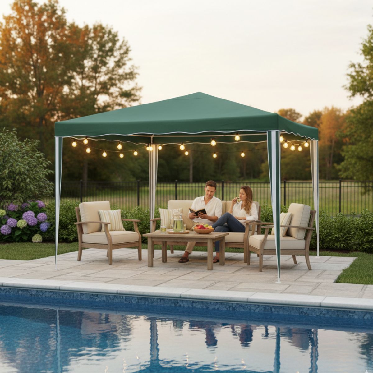 GENERICO - Toldo Verde 3x3x2.6mt Poliéster Bighouse Mimbral