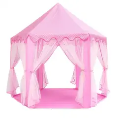 DEWINNER - Carpa Infantil Castillo con Cortinas de Tul Portátil