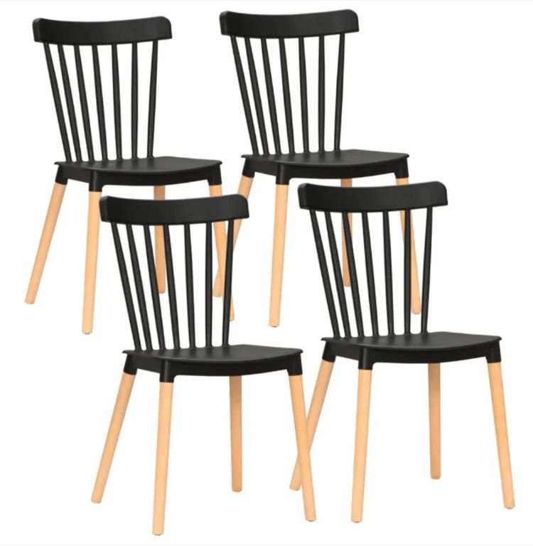 Pack 4 Sillas Windsor Polipropileno Negro