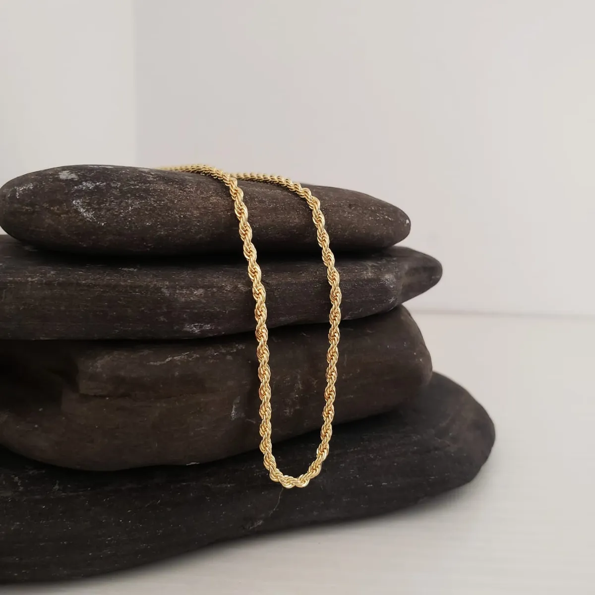 GENERICO - Cadena Tejido Tourbillon Delgada Oro laminado 18k