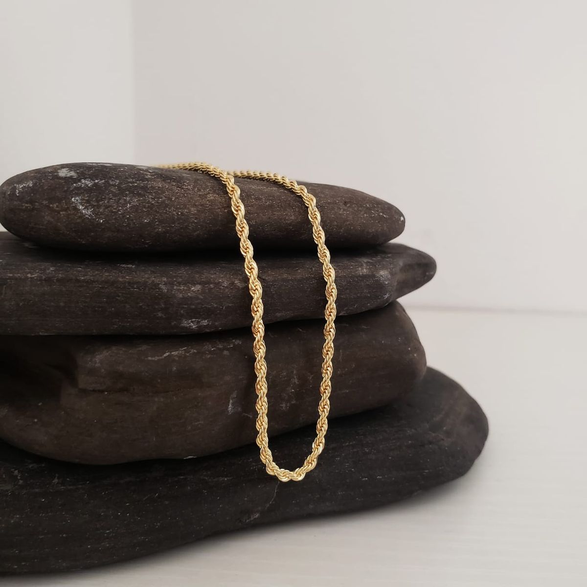 GENERICO - Cadena Tejido Tourbillon Delgada Oro laminado 18k