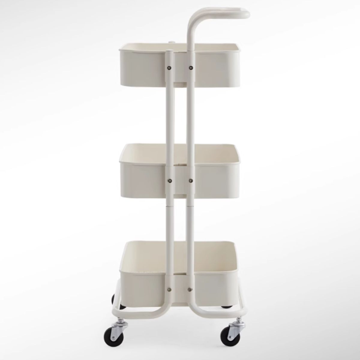 OASIS - Carro Organizador de Verduras Cuadrado 3 Niveles y Ruedas Blanco